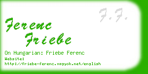 ferenc friebe business card